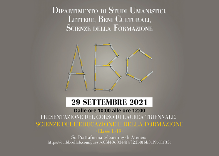 Presentazione offerta formativa CdL Scienze dell'Educazione e della Formazione