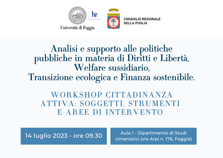 Analisi e supporto alle politiche pubbliche in materia di Diritti e Libertà, Welfare sussidiario, Transizione ecologica e Finanza sostenibile
