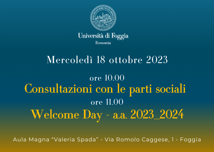 consultazioni e welcome day economia