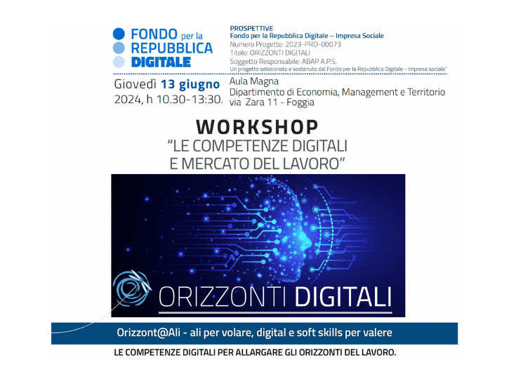 Workshop motivazionale “Le competenze digitali e mercato del lavoro”