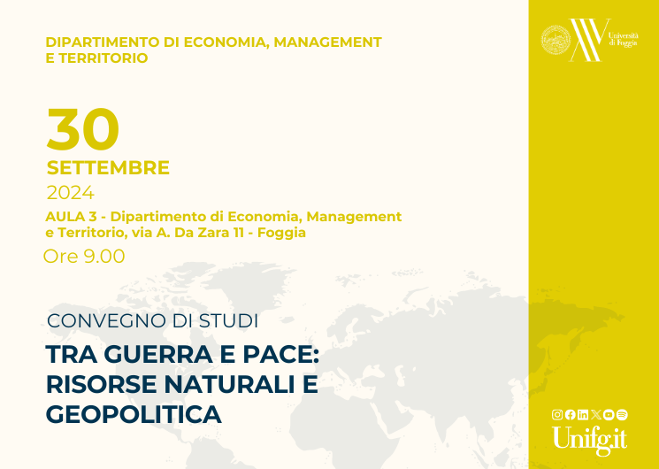 Convegno tra guerra e pace: risorse naturali e geopolitica