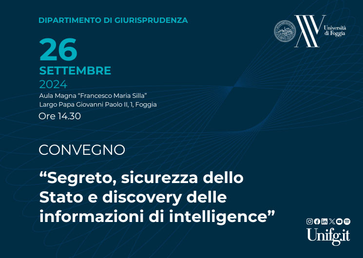 convegno "Segreto, sicurezza dello Stato e discovery delle informazioni di intelligence"