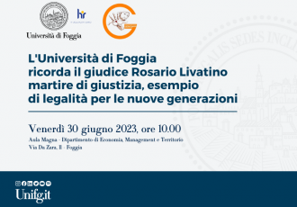 L'università di Foggia ricorda il giudice Rosario Livatino